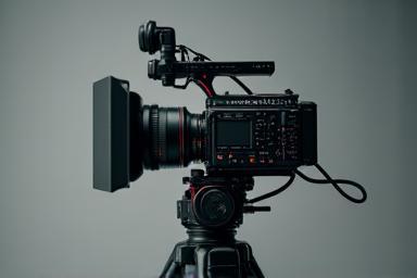 Camera on tripod during video shoot