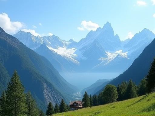 Scenic view of the Alps near the academy building